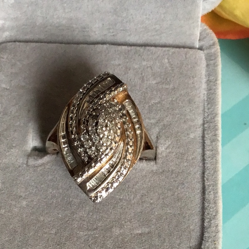 Vintage designer real diamond statement ring